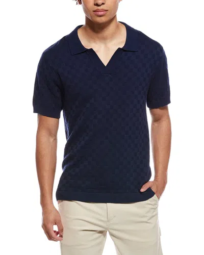 Vintage Summer Polo Sweater In Blue