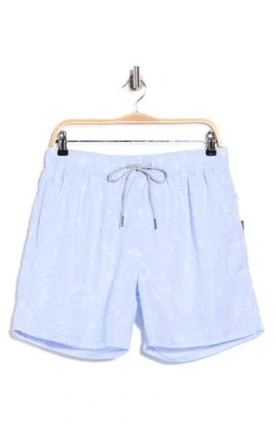 Vintage Summer Ponji Shell Volley Swim Shorts In Blue