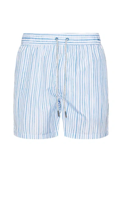 Vintage Summer Ponji Swim Shorts In Blue