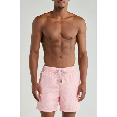 Vintage Summer Ponji Swim Shorts In Pink