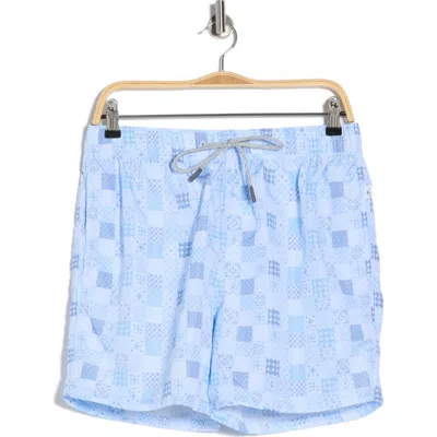 Vintage Summer Ponji Volley Swim Shorts In Blue