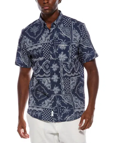 Vintage Summer Printed Shirt In Blue