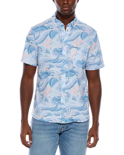 Vintage Summer Seersucker Shirt In Blue