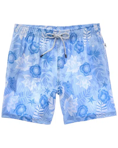 Vintage Summer Seersucker Stretch Volley Swim Trunk In Blue