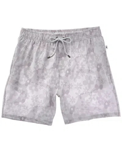 Vintage Summer Seersucker Stretch Volley Swim Trunk In Gray