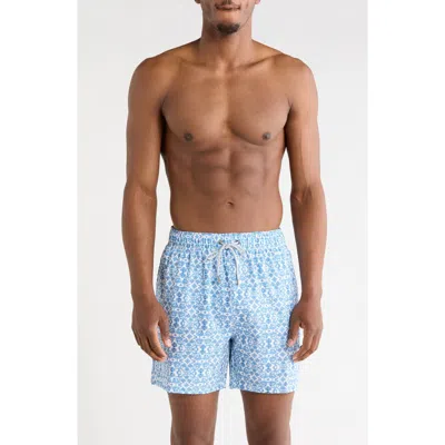Vintage Summer Stretch Tile Volley Swim Shorts In Multi