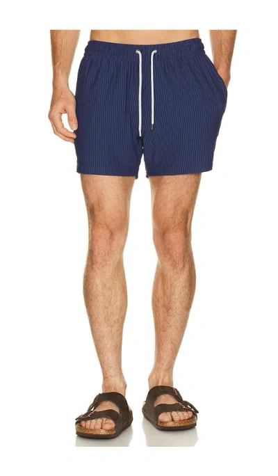 Vintage Summer Stripe Knit Shortie Volley In Blue