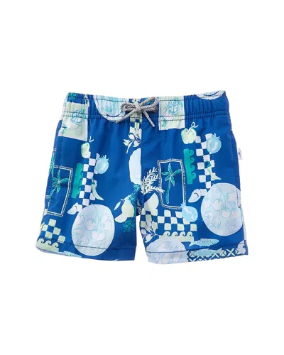 Vintage Summer Swim Short In Blue