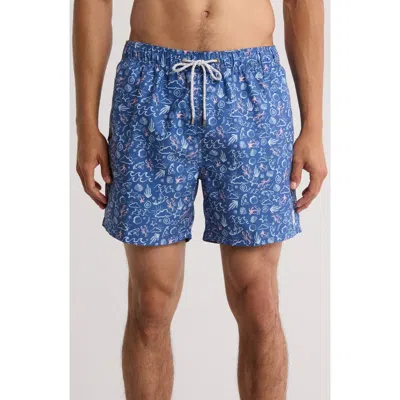 Vintage Summer Volley Swim Shorts In Blue