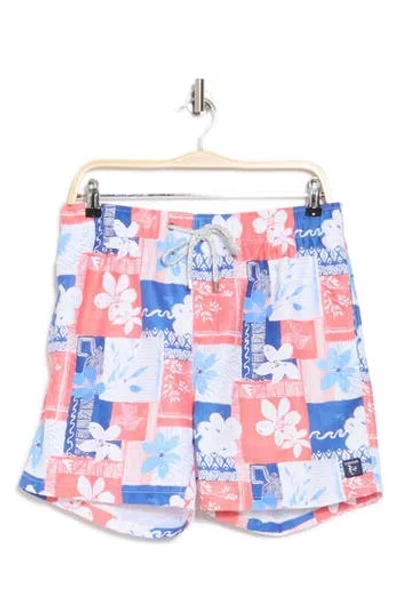 Vintage Summer Volley Swim Trunks In Red