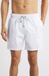 Vintage Summer Washed Swim Trunks In White