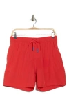 Vintage Summer Water Repellent Stretch Volley Swim Trunks In Red