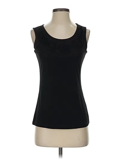 Pre-owned Vintage Suzie Sleeveless Top Black Scoop Neck Tops