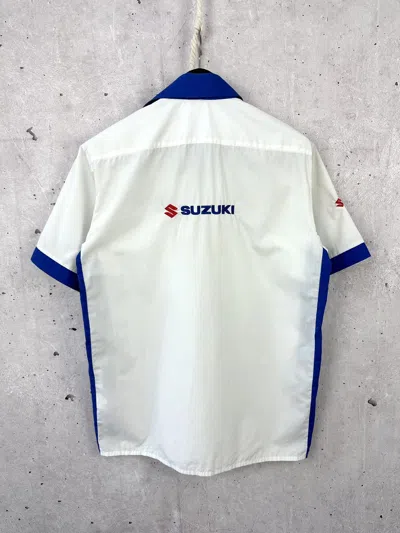 Pre-owned Vintage Suzuki Moto White Cotton Short Sleeve Shirt
