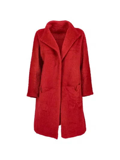 Pre-owned Vintage Textured-finish Coat In Red