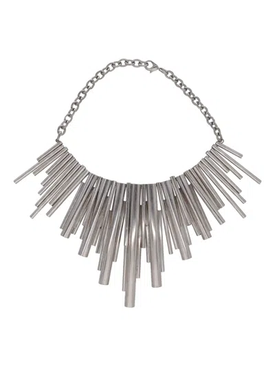 Pre-owned Vintage Tubes Necklace In Silver