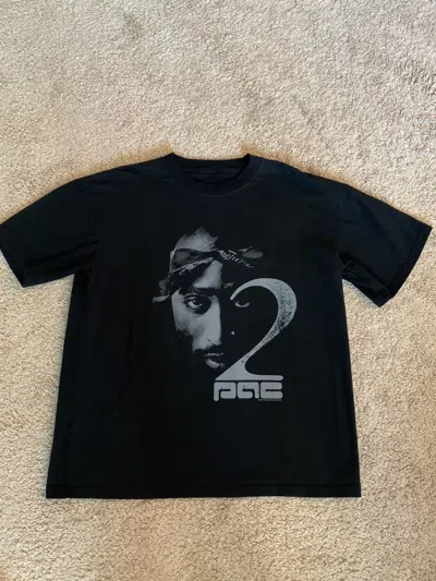 Pre-owned Vintage Tupac Shirt Cotton 2pac Hip Hop Tee Bootleg In Black