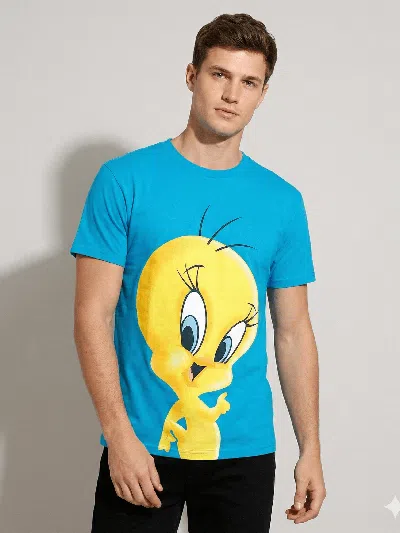 Pre-owned Vintage Tweety Warner Bros  Casual Shirt In Blue