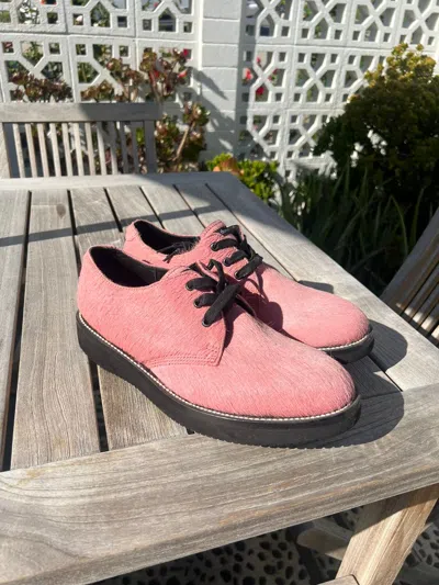 Pre-owned Vintage Twothousandnever Pink Hairon Oxfords Vibram Sole Shoes
