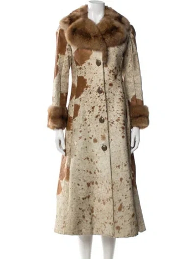 Pre-owned Vintage - Unbranded 1970's Ponyhair Faux Fur Coat In Neutral