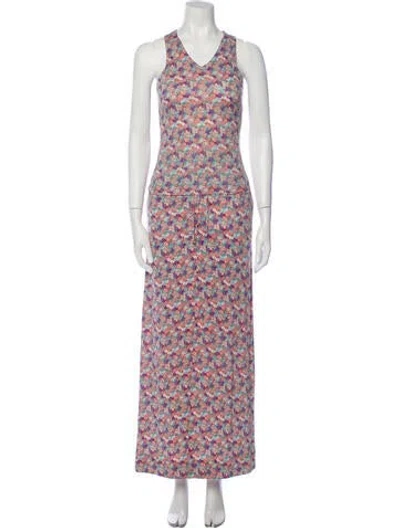 Pre-owned Vintage - Unbranded 1990's Floral Print Skirt Set In Neutral