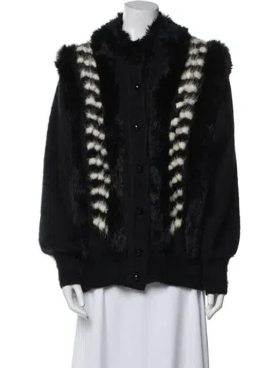 Pre-owned Vintage - Unbranded Angora Faux Fur Jacket In Black