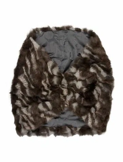Pre-owned Vintage - Unbranded Animal Print Faux Fur Jacket In Brown