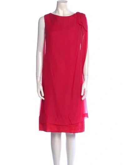 Pre-owned Vintage - Unbranded Bateau Neckline Knee-length Dress In Pink