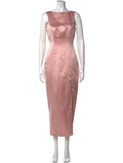 Pre-owned Vintage - Unbranded Bateau Neckline Knee-length Dress In Pink