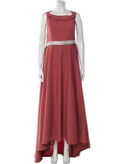 Pre-owned Vintage - Unbranded Bateau Neckline Long Dress In Pink