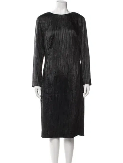 Pre-owned Vintage - Unbranded Bateau Neckline Midi Length Dress In Blue