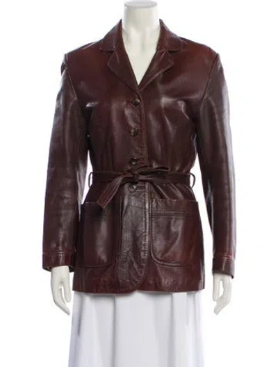 Pre-owned Vintage - Unbranded Biker Jacket In Brown