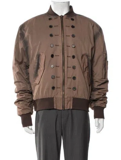 Pre-owned Vintage - Unbranded Bomber Jacket In Brown