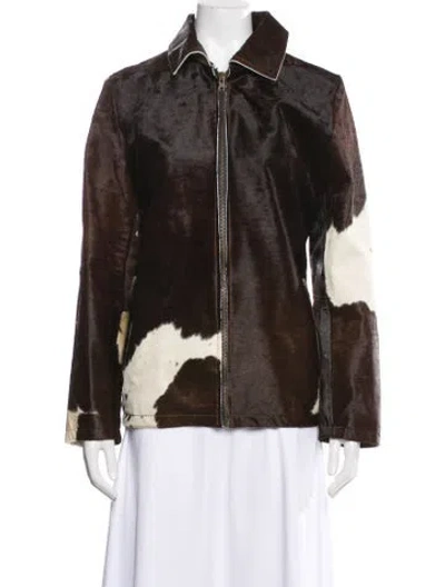 Pre-owned Vintage - Unbranded Calf Hair Faux Fur Jacket In Brown