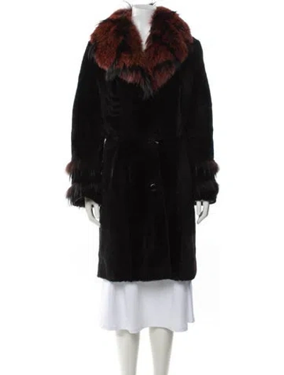 Pre-owned Vintage - Unbranded Carlo Comberti Shearling Fur Coat In Black