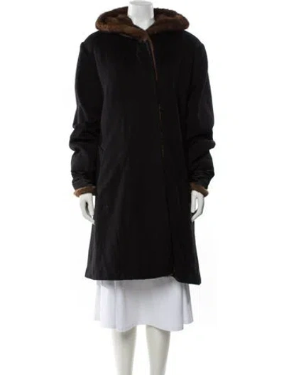 Pre-owned Vintage - Unbranded Cashmere Faux Fur Coat In Black