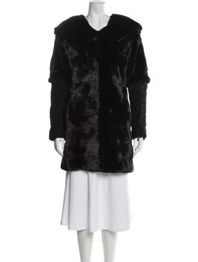 Pre-owned Vintage - Unbranded Cashmere Faux Fur Coat In Black