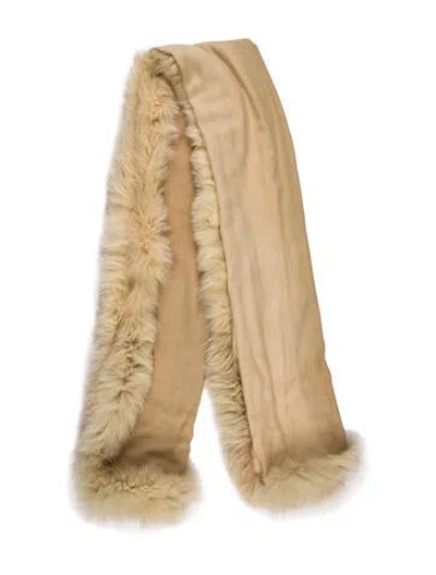 Pre-owned Vintage - Unbranded Cashmere Scarf In Neutral