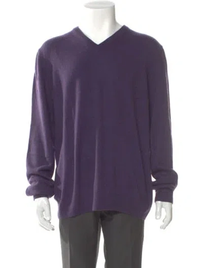 Pre-owned Vintage - Unbranded Cashmere V-neck Pullover In Purple
