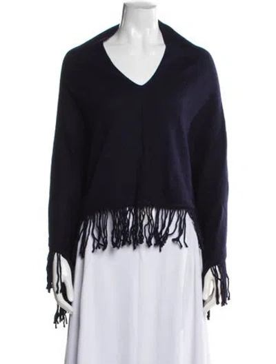 Pre-owned Vintage - Unbranded Cashmere V-neck Sweater In Blue