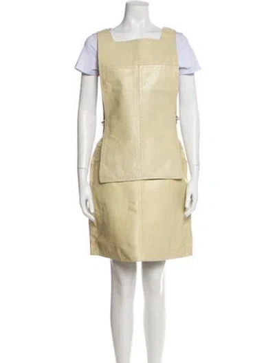 Pre-owned Vintage - Unbranded Chain-link Accents Skirt Suit In Neutral