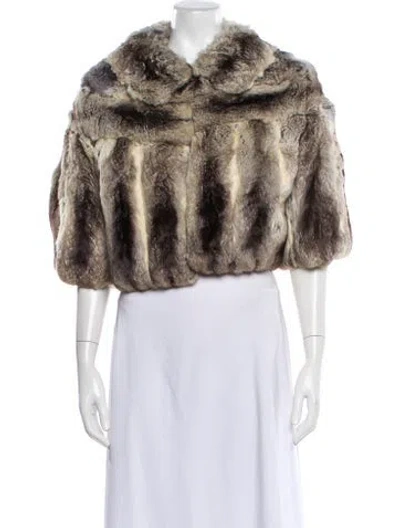 Pre-owned Vintage - Unbranded Chinchilla Animal Print Fur Coat In Neutral