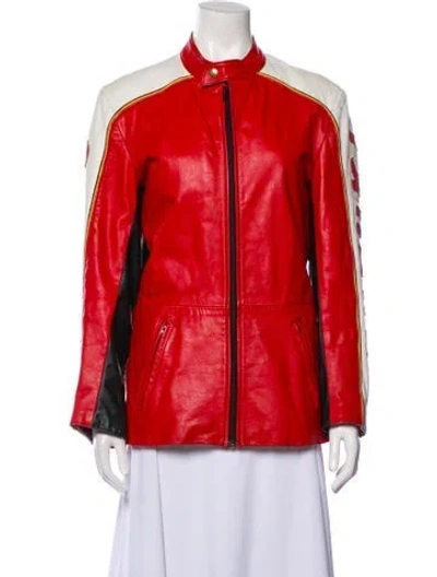 Pre-owned Vintage - Unbranded Colorblock Pattern Jacket In Red