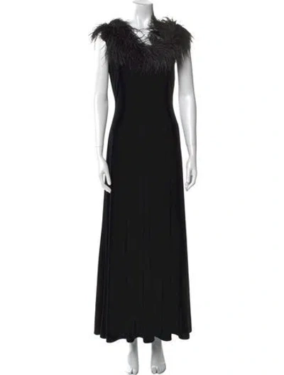 Pre-owned Vintage - Unbranded Cowl Neck Long Dress In Black