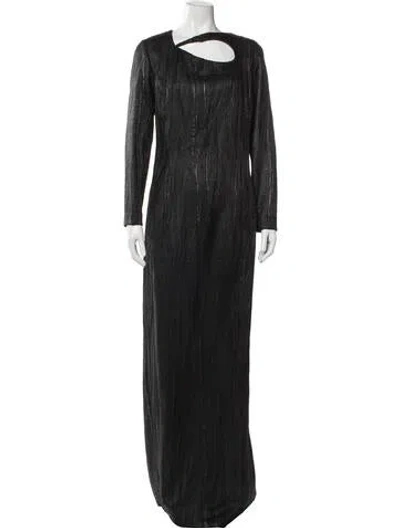 Pre-owned Vintage - Unbranded Cowl Neck Long Dress In Black