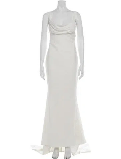 Pre-owned Vintage - Unbranded Cowl Neck Long Dress In Gray