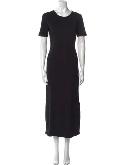 Pre-owned Vintage - Unbranded Crew Neck Long Dress In Black