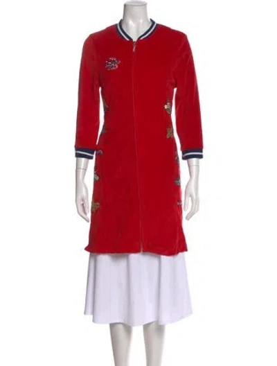 Pre-owned Vintage - Unbranded Crew Neck Mini Dress In Red