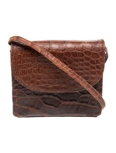 Pre-owned Vintage - Unbranded Crocodile Messenger Bag In Brown