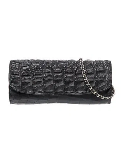 Pre-owned Vintage - Unbranded Crocodile Shoulder Bag In Black